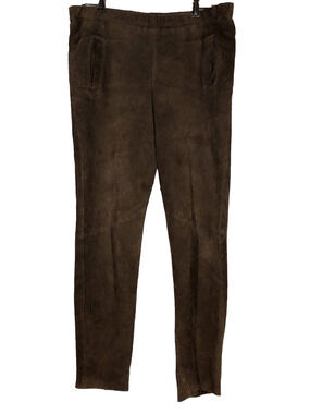 Vintage Brown Suede Pants Women Size Small Academia Clean Girl Retro Leather